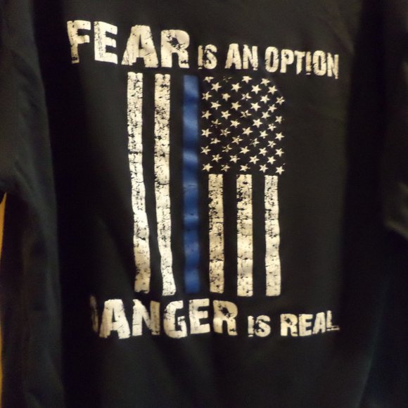 COMBAT IRON APPAREL TSHIRT  "FEAR IS AN OPTION - DANGER IS REAL"-Cotton Blend-XL - Picture 4 of 5